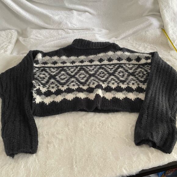 nwt FREE PEOPLE ALPINE PULLOVER SWEATER OB1217257 ONYX COMBO SIZE extra small XS - Picture 2 of 6